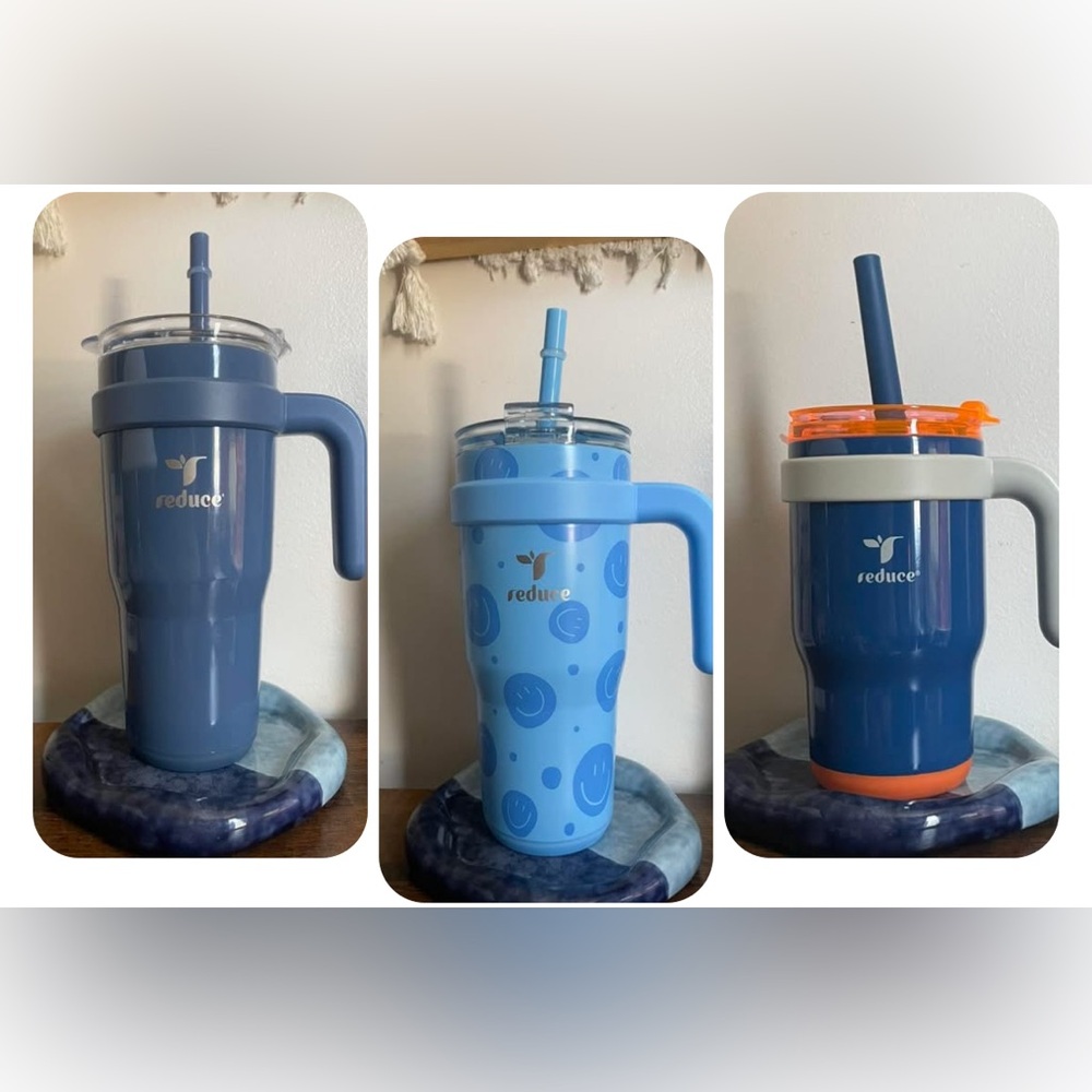 Reduce Blue Tumbler Bundle with Handle and Straw